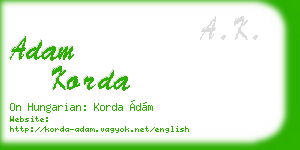 adam korda business card